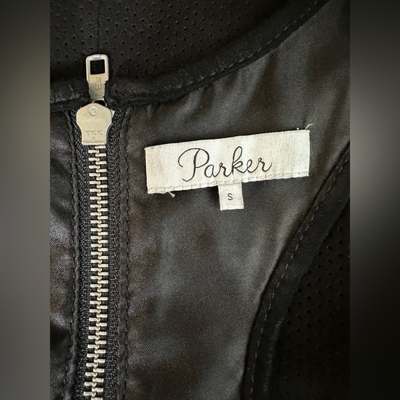Parker Women Genuine Suede Leather Racerback - Perforated Suede Zip Back top - Picture 4 of 4
